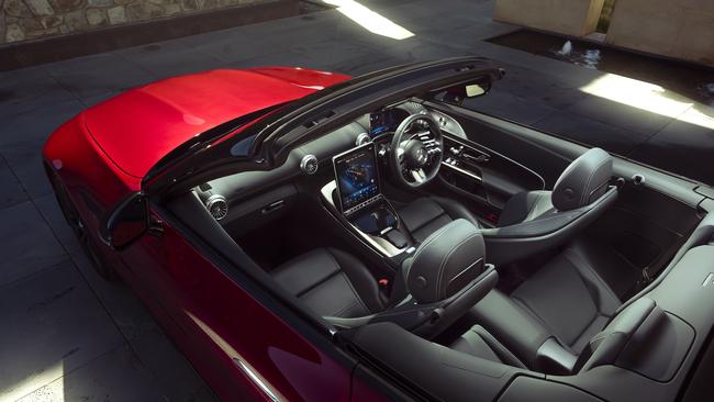 The Mercedes Benz AMG SL63 comes with a touch screen and luxe interiors.