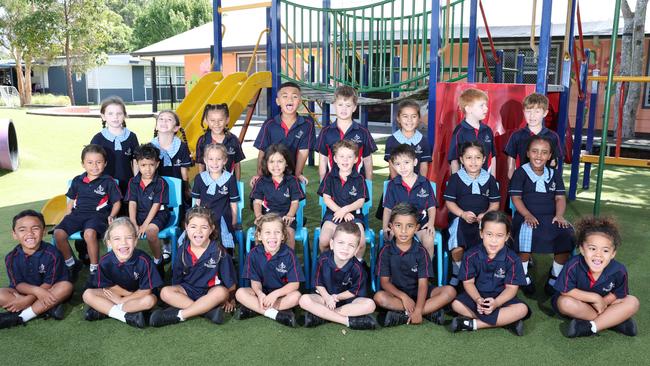 My First Year: Southport State School Prep L. Back row (L-R): Frankie, Emily, Christina, River, Dzenan, Luana, Rine, Aiden. Middle row: Iker, Thehas, Isla, name withheld, Jules, Koda, Anayat, Winta. Front row: Roman, Julius, Skylar, name withheld, Xander, Krish, Savannah, Mya. Picture Glenn Hampson