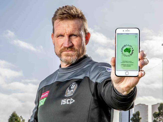 Nathan Buckley is behind the Let Us Play campaign, urging Aussies to download the COVID Safe app. Pic: Tim Carrafa