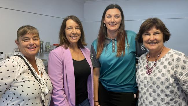 Mackay Regional Council Councillor Alison Jones, deputy mayor Belinda Hassan, Australian Street Aid Project founder Kayleigh Brewster and Mackay MP Julieanne Gilbert. Picture: Fergus Gregg.