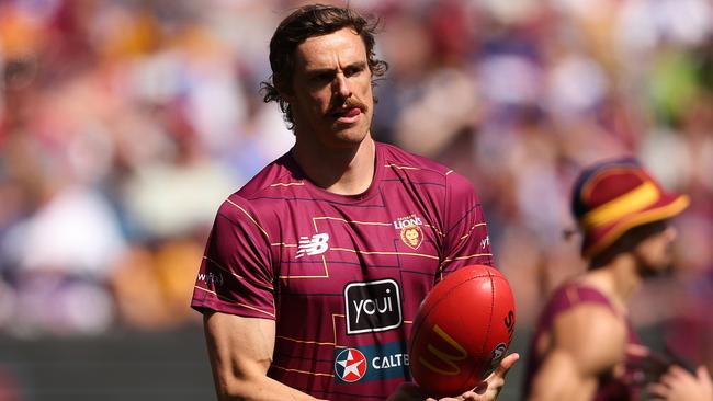 MELBOURNE, AUSTRALIA - SEPTEMBER 27: Joe Daniher of the Lions during the Brisbane Lions captain's run at Melbourne Cricket Ground on September 27, 2024 in Melbourne, Australia. (Photo by Robert Cianflone/Getty Images)