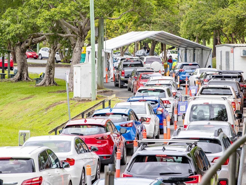 A Sullivan Nicolaides collection centre in Brisbane yesterday. Picture: Richard Walker