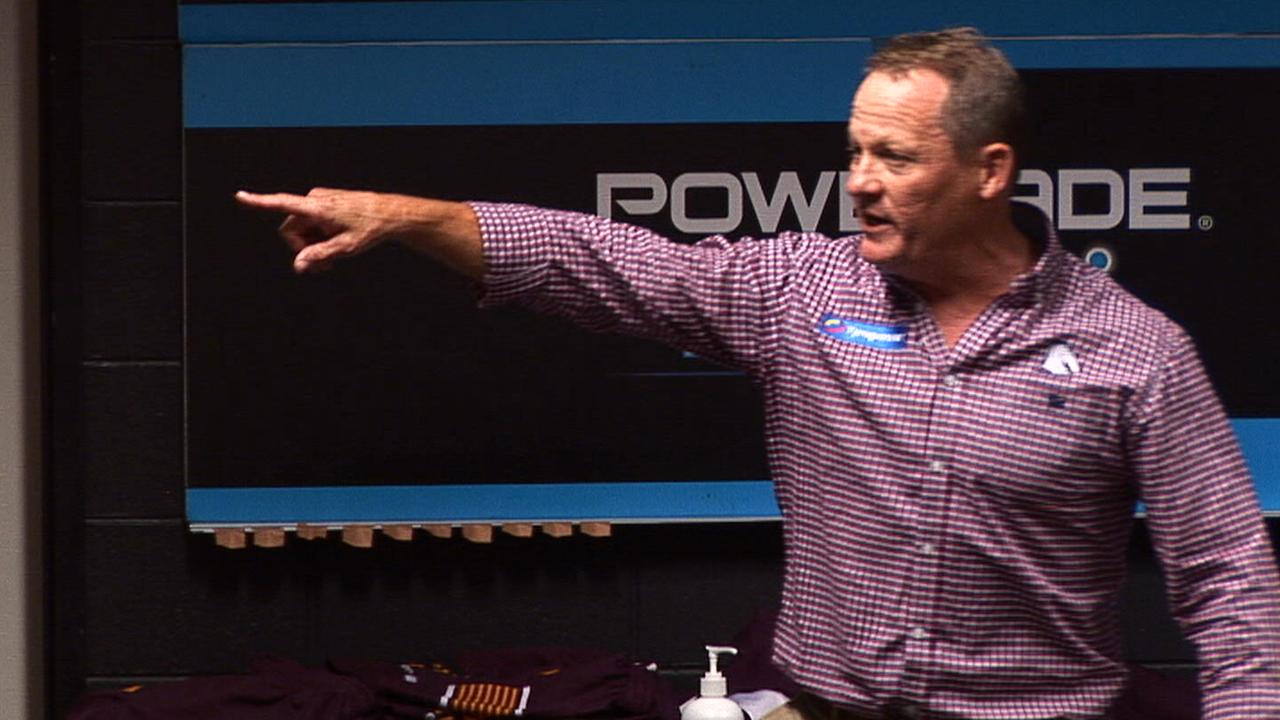 Broncos coach Kevin Walters was very emotional addressing players before kick-off.