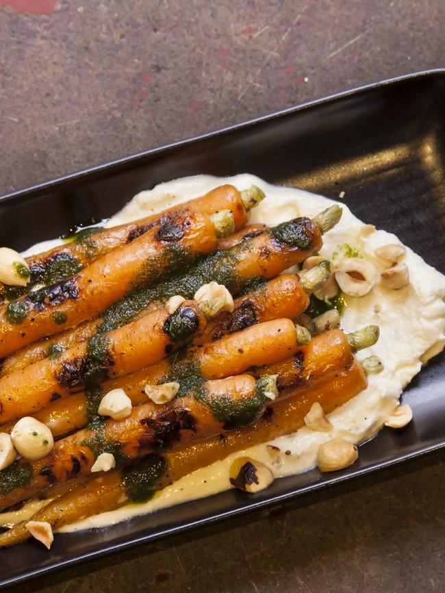 Wood-grilled carrots.