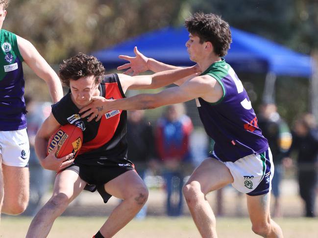 River Stevens in action during Newtown &amp; Chillwell’s 2023 grand final. Picture: Mark Wilson