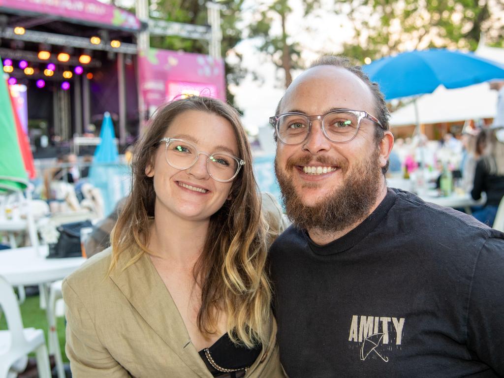 (From left) Ellie Cure and Mick Anderson. Toowoomba Carnival of Flowers Festival of Food and Wine. Friday, September 13, 2024. Picture: Nev Madsen