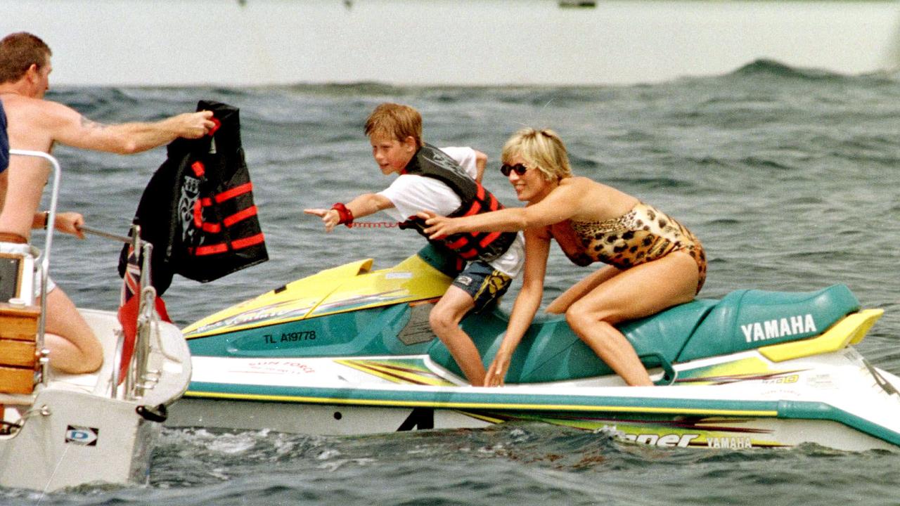 Diana and Prince Harry in Saint Tropez in August 1997. Picture: Arthur/Edwards