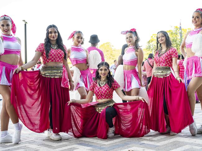 Pink Parade participants in front of the SCG. Picture: Monique Harmer