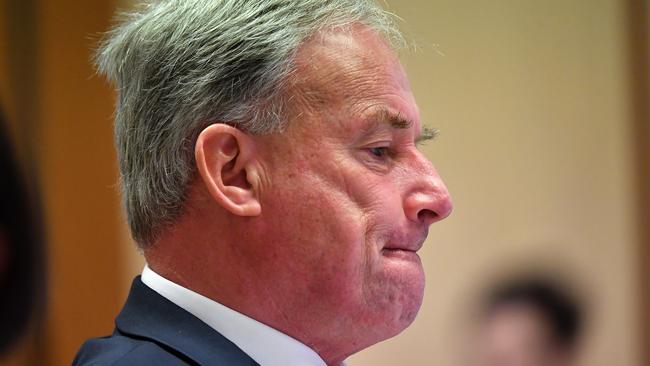 Aged Care Services Minister Richard Colbeck during the Community Affairs Legislation Committee Budget Estimates at Parliament House. Photo by Sam Mooy/Getty Images.