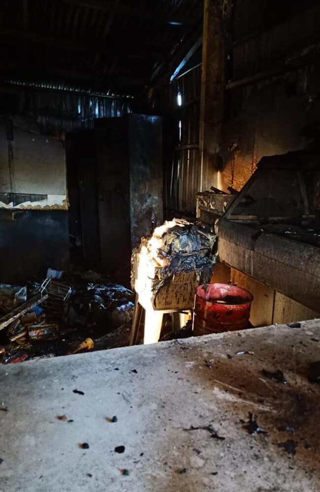 The interior of the Aldinga Netball Club, which was destroyed by fire. Picture: Aldinga Netball Club