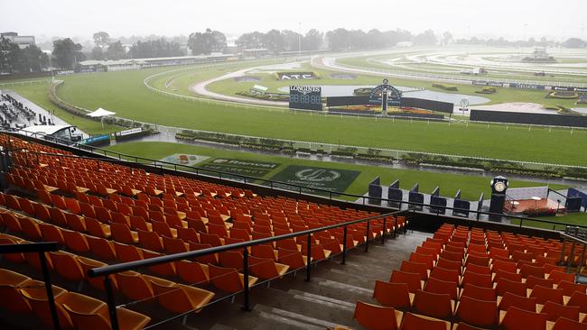 The Rosehill stands were empty after the Golden Slipper meeting was postponed. Picture: Sam Ruttyn