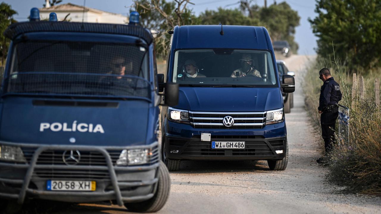 Portuguese police and about 25 German investigators scoured undergrowth and an abandoned building in Portugal. Picture: Patricia De Melo Moreira / AFP