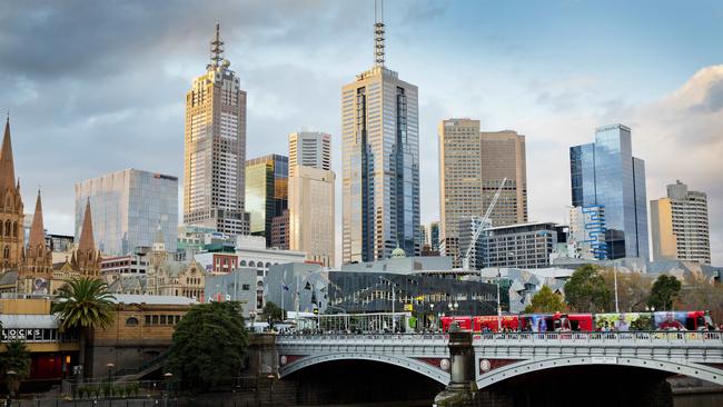 A relatively clear Melbourne skyline belies some chilly weather ahead. Picture: Nathan Dyer