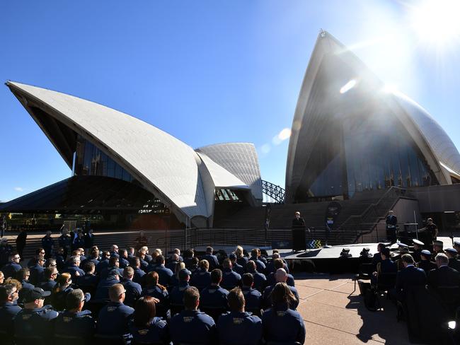 Australian Defence Minister Marise Payne announces the Australian Defence Force and RSL team for the Invictus Games. Picture: AAP