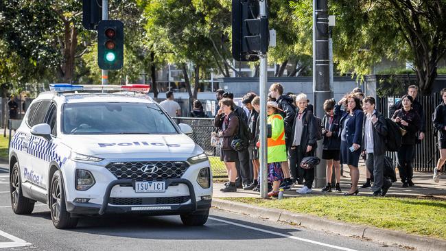 A Glen Eira College student was pulled into a grey Volkswagen on Monday as he walked home from school, he was robbed of his phone and other items and was seriously injured as he got out of the moving car. Picture: Jake Nowakowski