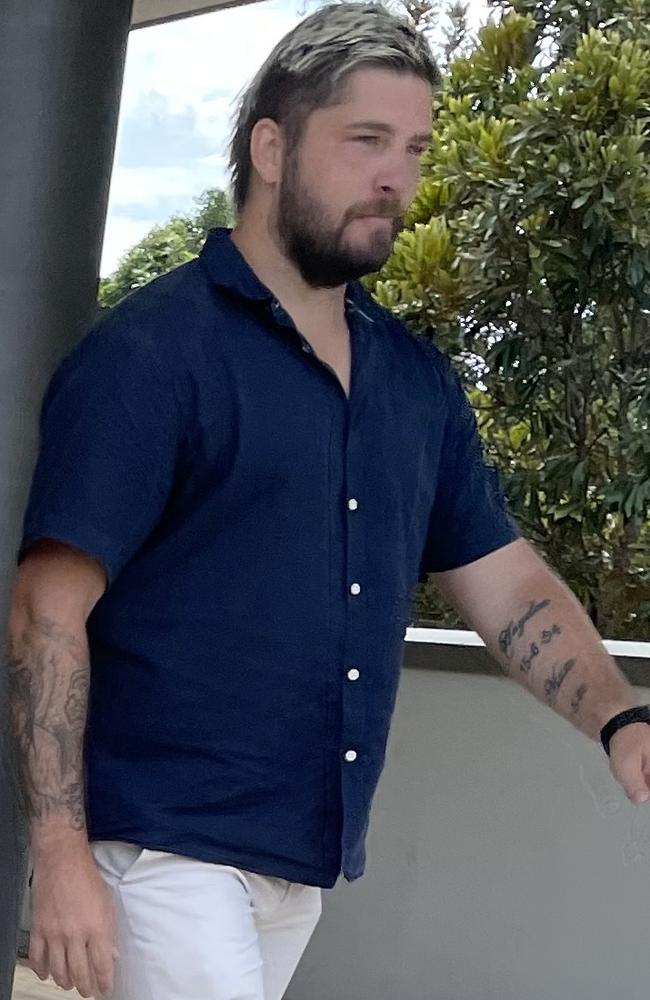 Joshua Dowdy leaves Coffs Harbour court on February 12, 2025 after being sentenced for assault occasioning actual bodily harm.