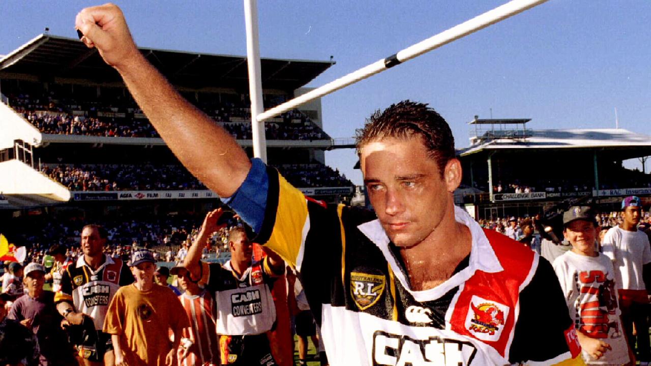 Mark Geyer after his Western Reds beat the St George Dragons in 1995. Pic: Ken Matts.