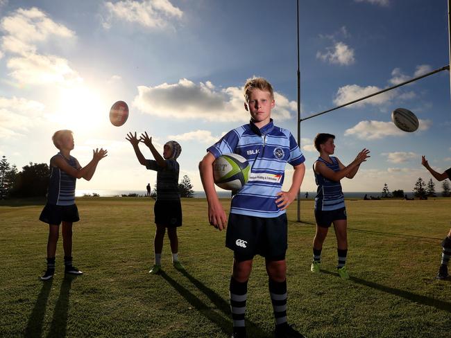 22/02/2018The Australian Rugby Union is using a photo of 11-year-old Perth boy Sam Harding in its national advertising to promote the Wallabies v Ireland test series in June. Sam photographed at Harvey Field, Cottesloe.Pic Colin Murty The Australian