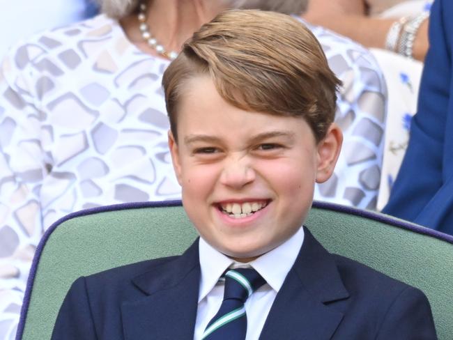 LONDON, ENGLAND - JULY 10: Prince George of Cambridge attends The Wimbledon Men's Singles Final at the All England Lawn Tennis and Croquet Club on July 10, 2022 in London, England. (Photo by Karwai Tang/WireImage)