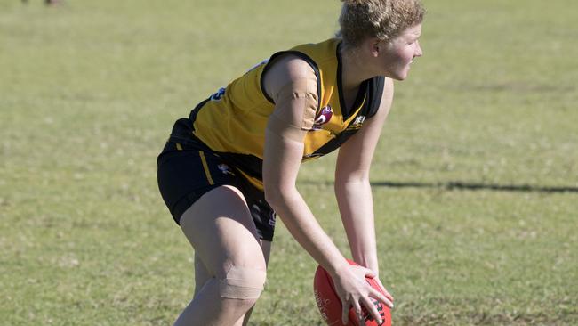 Meg Pullinger booted five goals for Toowoomba. Photo: Nev Madsen