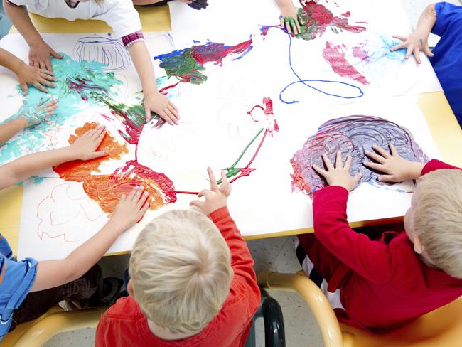 Children painting together Picture: Supplied