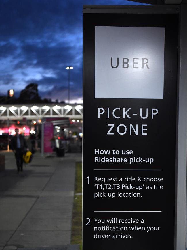 From today Uber X will be allowed to pick up passengers at Tullamarine airport, Melbourne. Picture: Nicole Garmston.