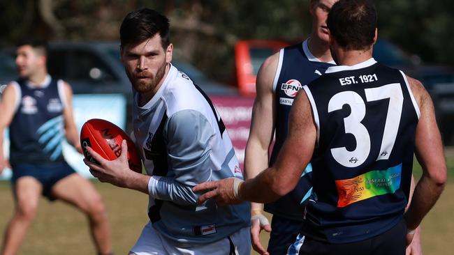 EFNL: Oakleigh District’s Dylan Hilton. Picture: Hamish Blair