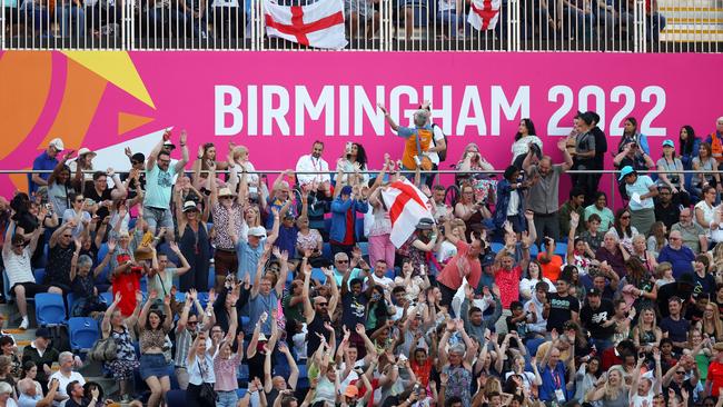 Spectators perform a Mexican wave prior to the Birmingham 2022 Commonwealth Games Closing Ceremony.