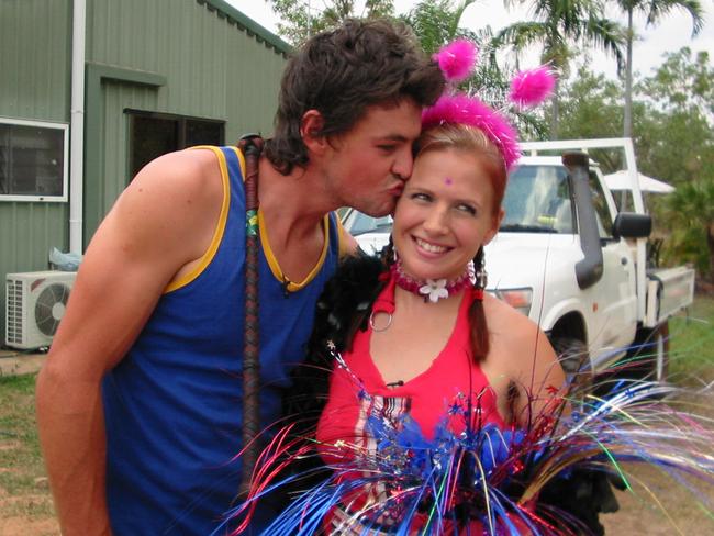 Nathan "Marty" Martin and Jess Hardy, on their farm in 2004.