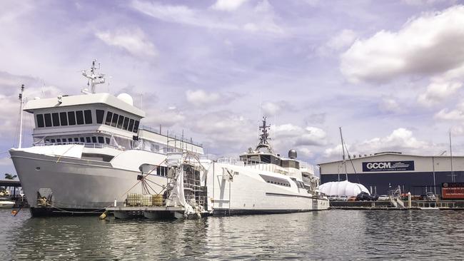 The M/Y SuRi after docking at Gold Coast City Marina &amp; Shipyard