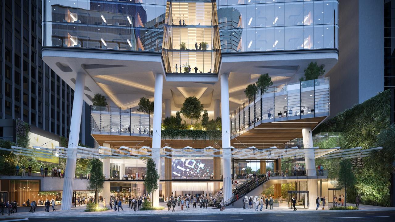 Rendering of Charter Hall's proposed new office tower at 360 Queen Street in Brisbane.