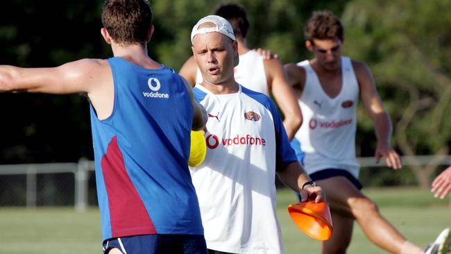 Lachlan Penfold training the Brisbane Lions in 2007.