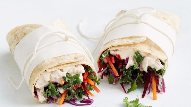 This chicken and kale wrap is a good lunch option.