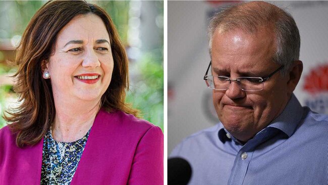 Qld Premier Annastacia Palaszczuk and Scott Morrison.