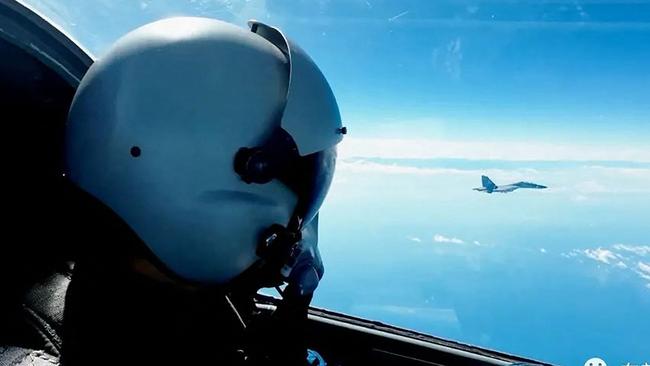 A PLA fighter jet takes part in a military drill in an undisclosed location. Picture: Eastern Theatre Command of the PLA