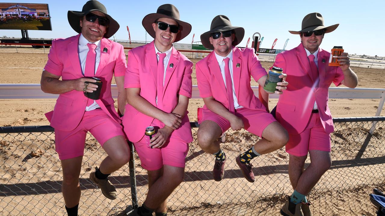 Fashions on the field look a little different in Birdsville. Picture: Dan Peled/AAP