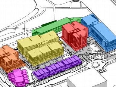 Architecture plans, drawn by A.G.E Group, show the seven-tower development.