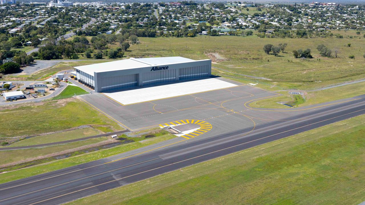 Brisbane-based Alliance Aviation is sending aircraft to shelter at its Rockhampton hangar. Picture: Rockhampton Regional Council