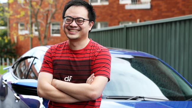 Julius Tio makes cash renting his blue Honda Civic out on Car Next Door. Picture: Tim Hunter.