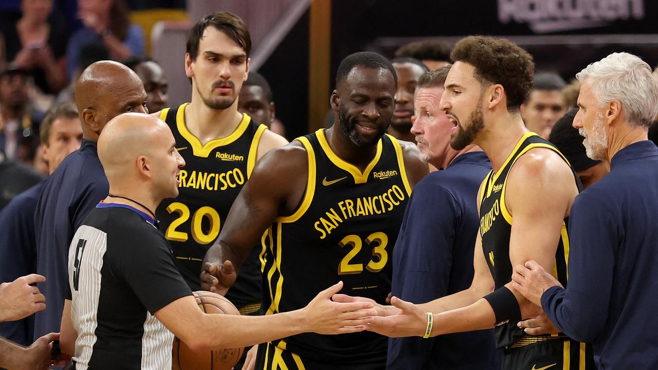 Thompson and Green plead with the refs. Photo: Ezra Shaw/Getty Images/AFP