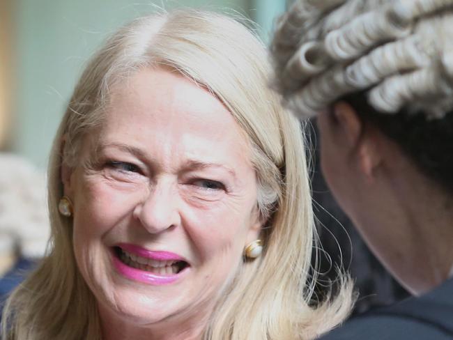 Margaret McMurdo talks to colleagues after the ceremony.  A Valedictory Ceremony to mark the retirement of The Honourable Justice Margaret McMurdo AC, at Brisbane Supreme Court. Pic Jono Searle.