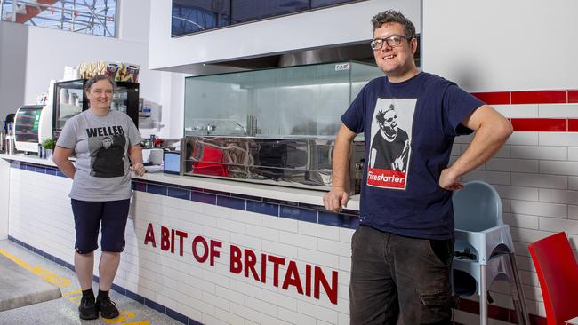 'A Bit of Britain' has opened in Upper Coomera. Owners Gavin Kippins and Steph Cooper. Picture: Jerad Williams