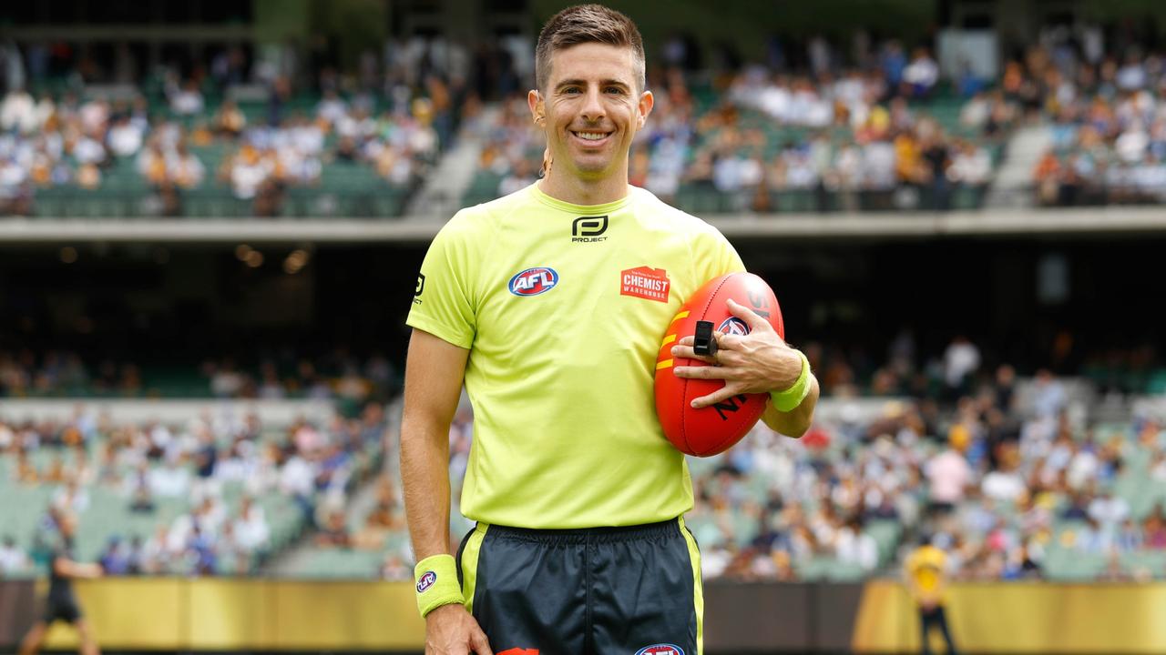 Michael Pell was the emergency umpire for the Queen’s Birthday Clash. Picture: AFL Photos