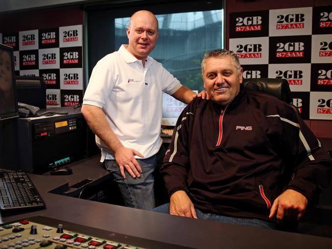 Former producer Chris Bowen with the broadcaster Ray Hadley.