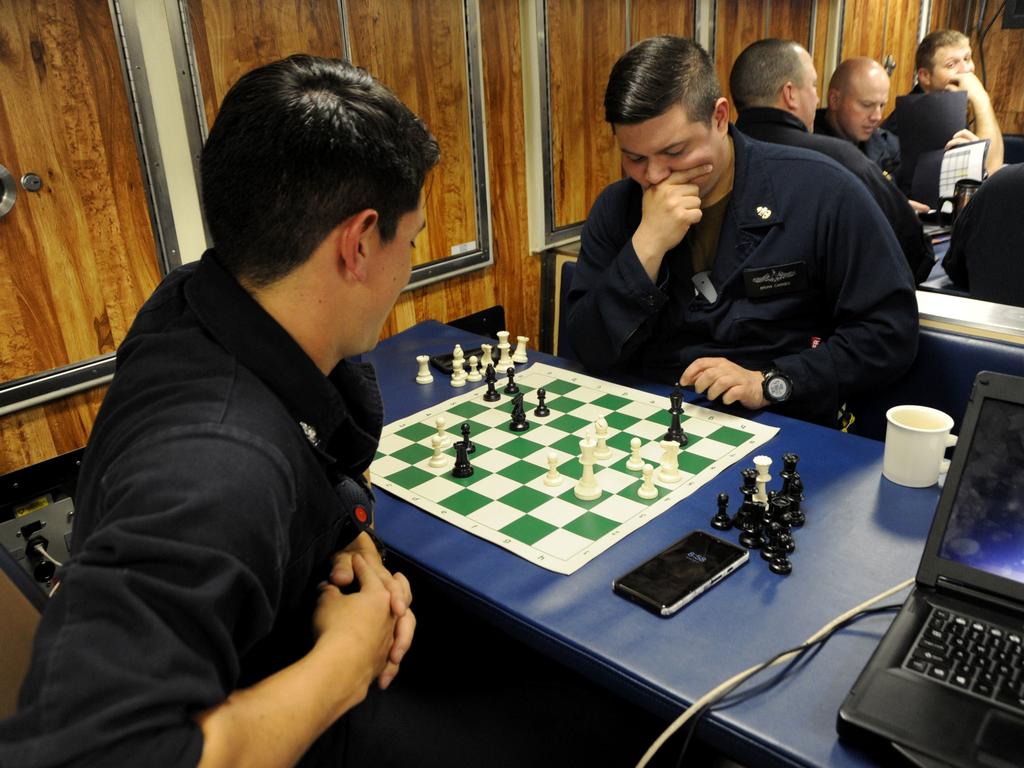 Sailors are cut off from the outside world so have to find other ways to entertain themselves at sea. Picture: Darryl Wood (US Navy)