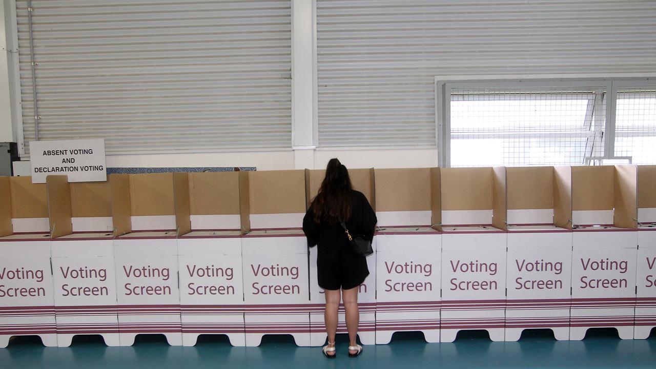 A relatively empty booth at Palm Beach State School. Picture: Richard Gosling