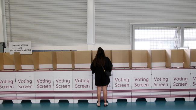 A relatively empty booth at Palm Beach State School. Picture: Richard Gosling