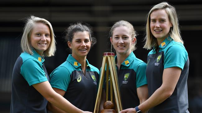 Rachael Haynes (second right) will captain Australia in the upcoming Ashes.