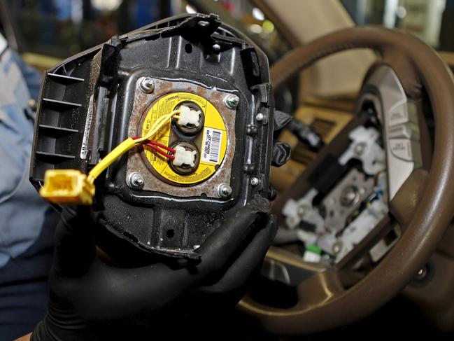 A recalled Takata airbag inflator. Picture: Reuters