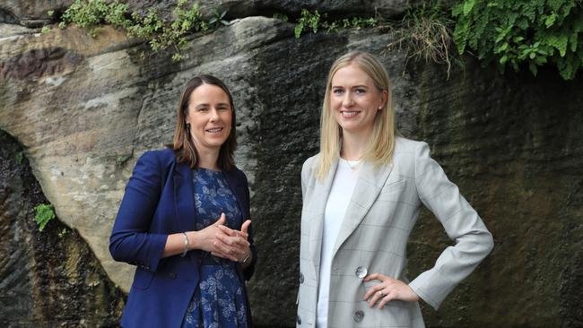 Climate Friendly’s Skye Glenday, left, with Georgina Varley of Adamantem Capital. Picture: John Feder/The Australian.